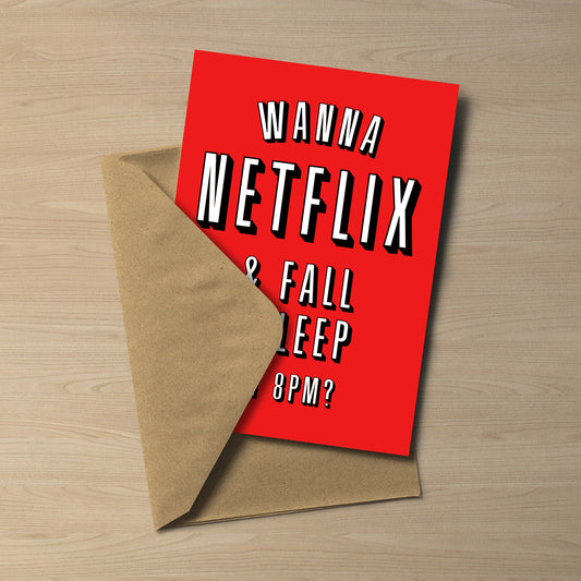 Funny Netflix and Chill Birthday card