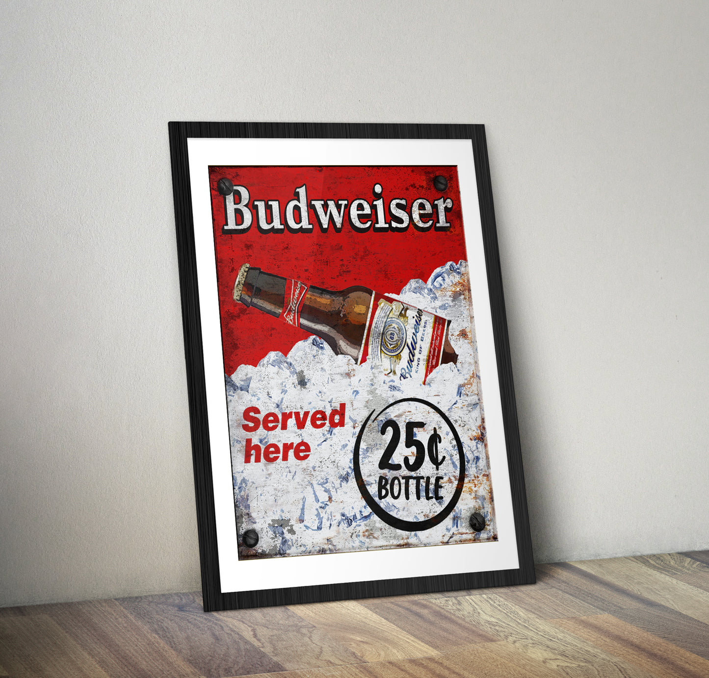 Budweiser Bar Sign Retro Style Artwork