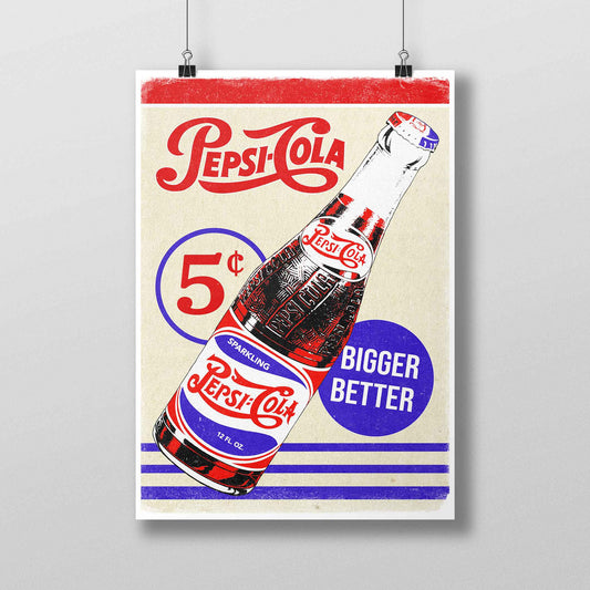 Pepsi Cola Retro Sign Poster | Retro Bar sign