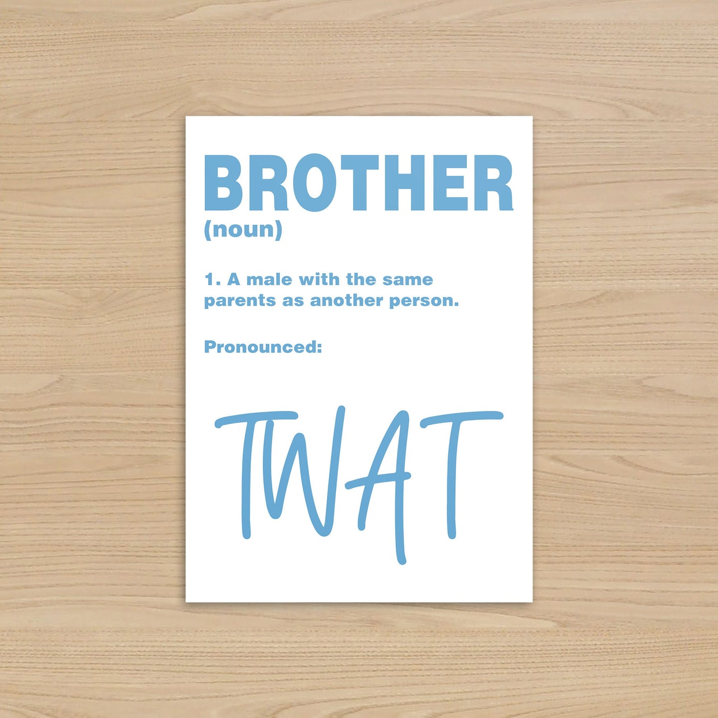 Rude Brothers Birthday Card | Definition of a Brother