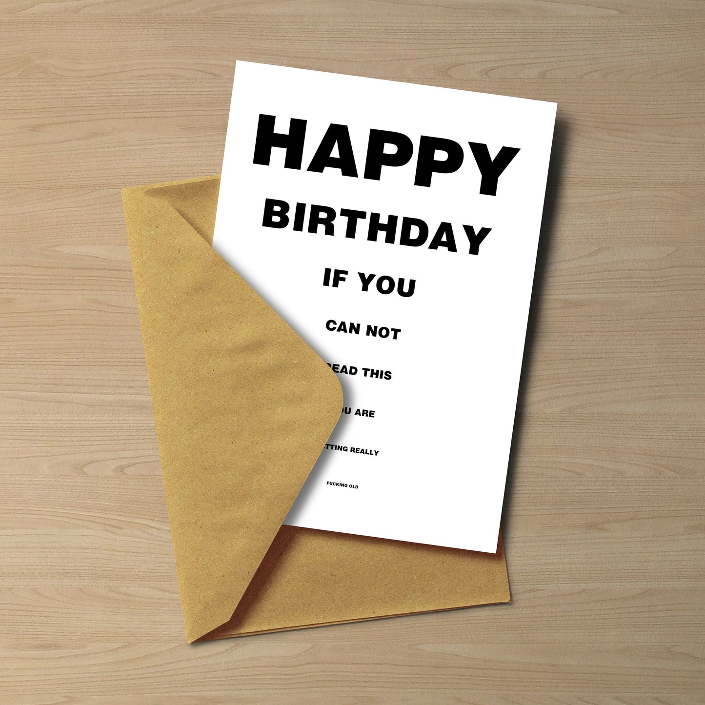 Rude Eye Test Birthday Card | You're getting F*cking Old