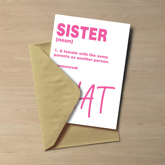 Rude Sisters Birthday Card | Definition of a Sister