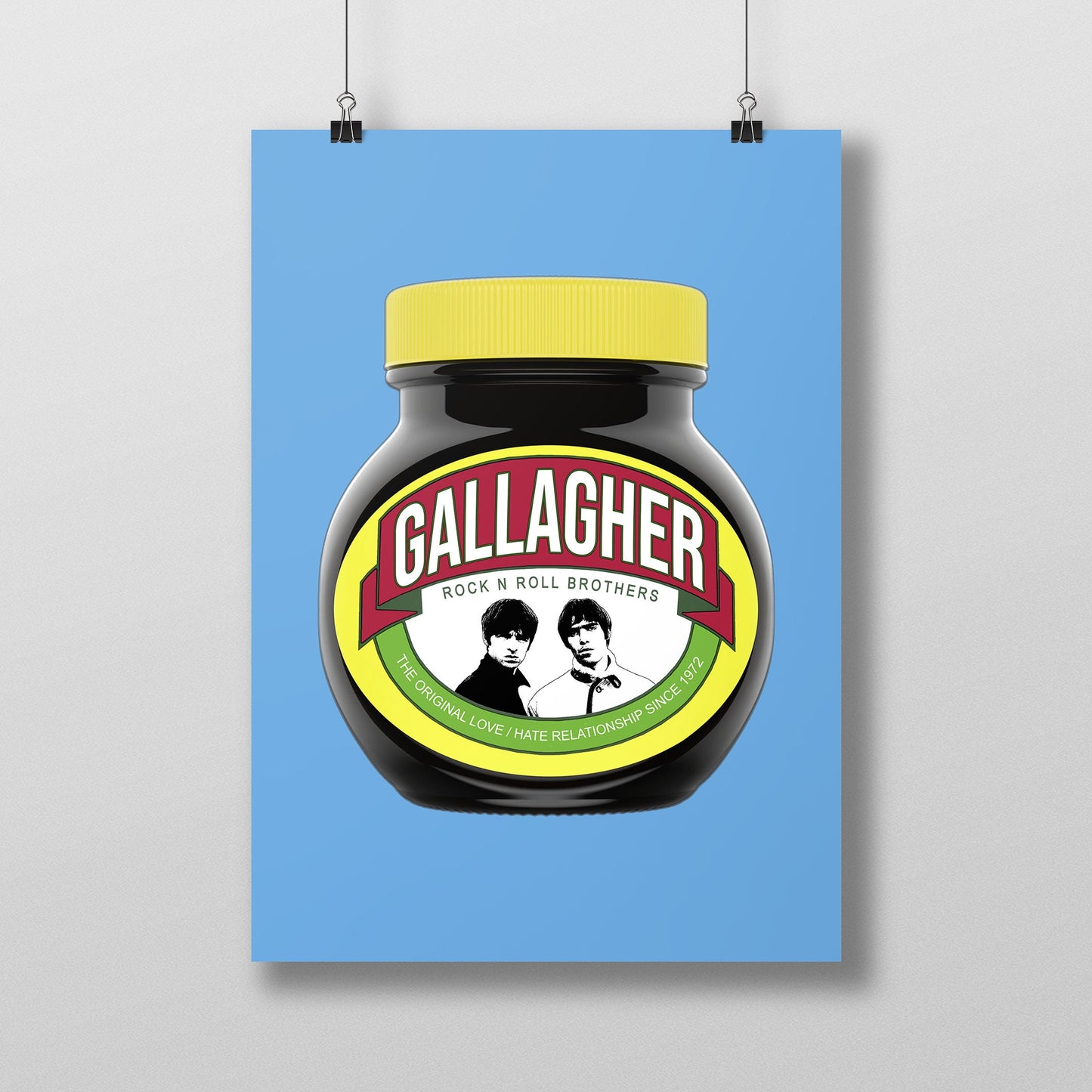 Oasis Poster - Gallagher Love / Hate Pop Art Print