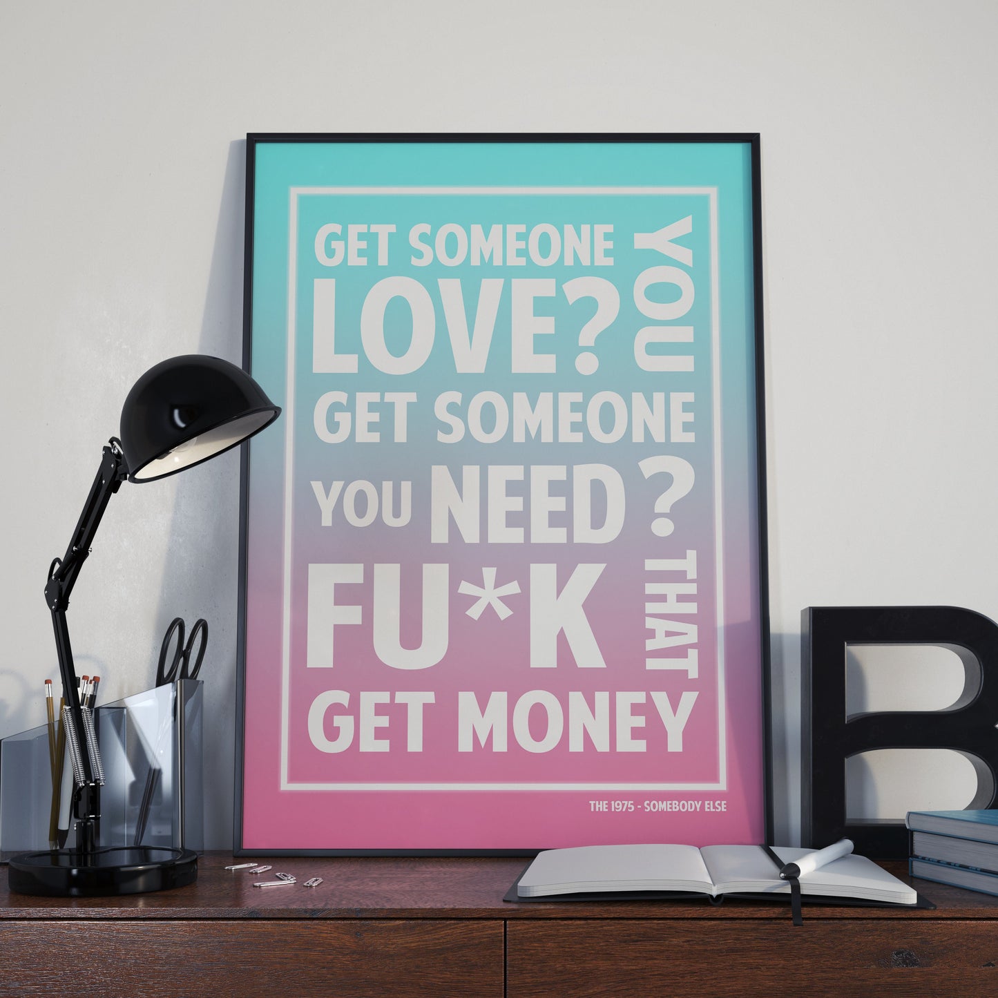 The 1975 Somebody Else Poster | Matt Healy Lyric Poster