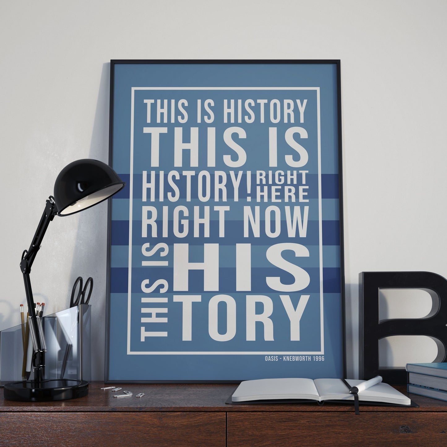 Oasis Poster Knebworth Typography Print