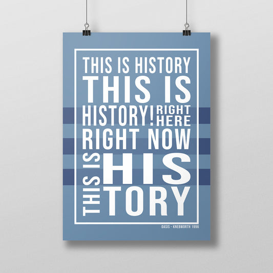 Oasis Poster Knebworth Typography Print