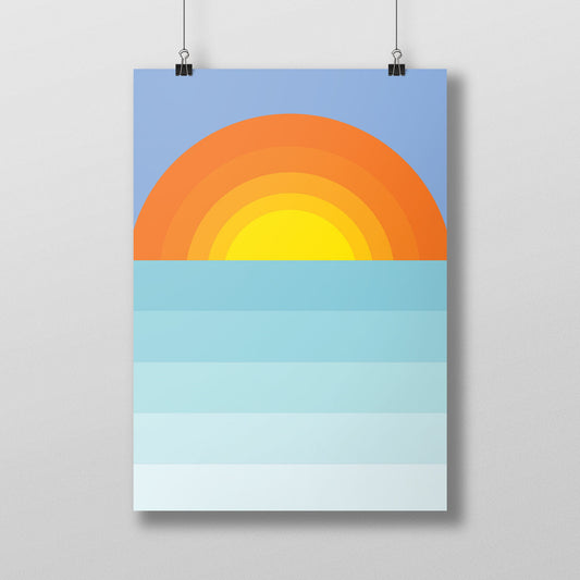 Sun Rise Minimal Poster | Minimalist Art Print