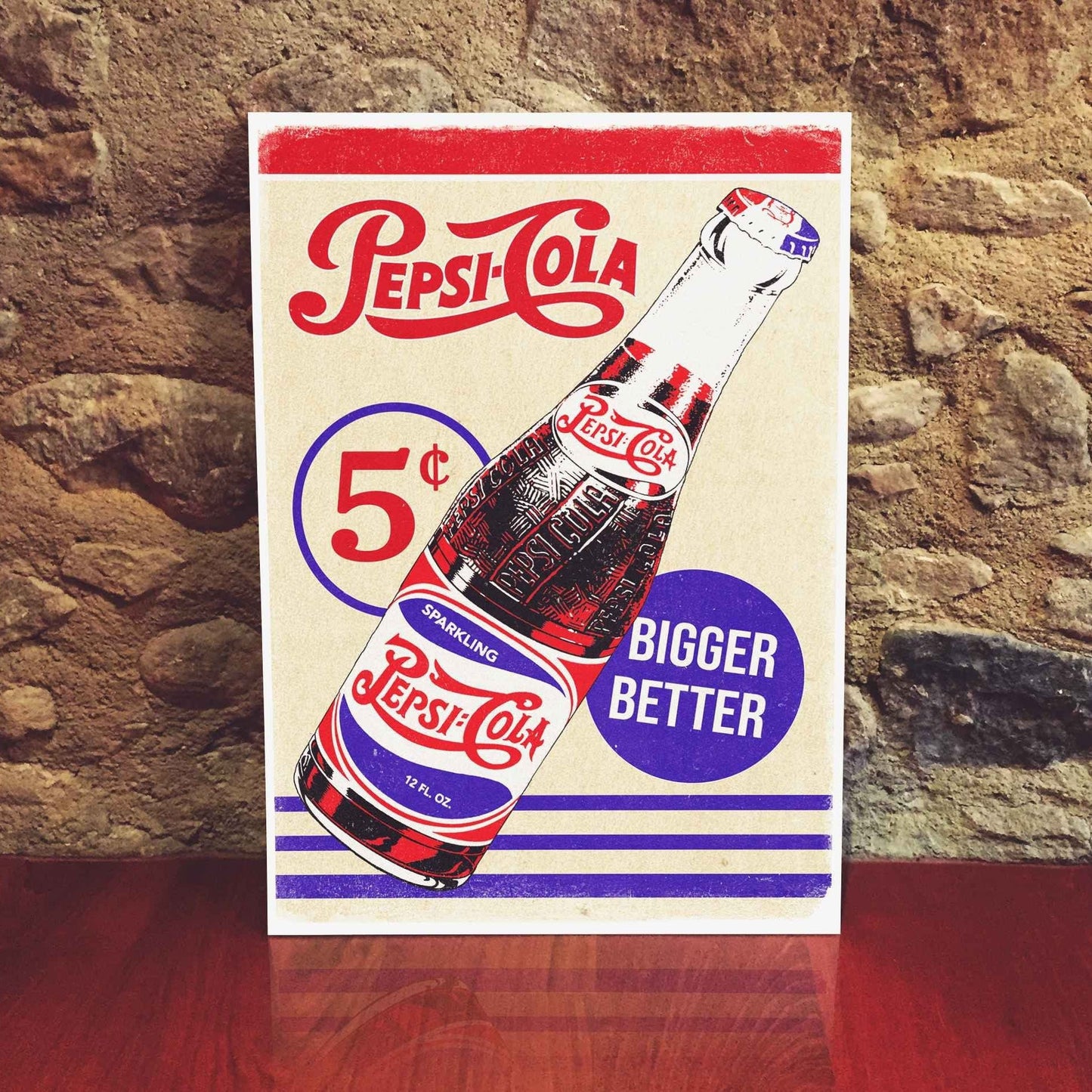 Pepsi Cola Retro Sign Poster | Retro Bar sign