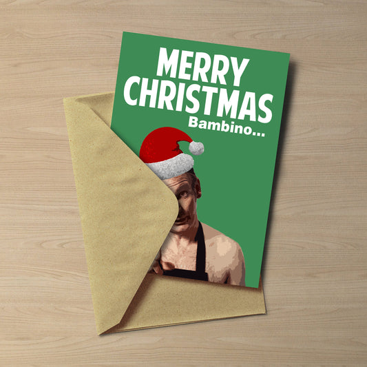 Friday Night Dinner Martin Goodman Christmas Card | Merry Christmas Bambino