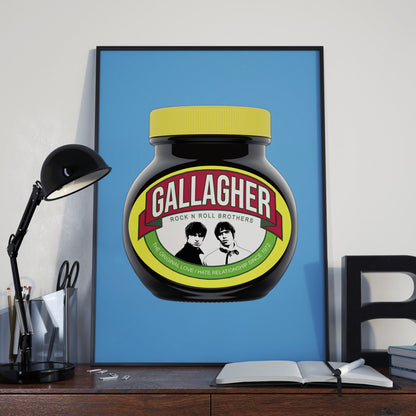 Oasis Love Hate Marmite Style Poster – Liam and Noel Gallagher Music Print