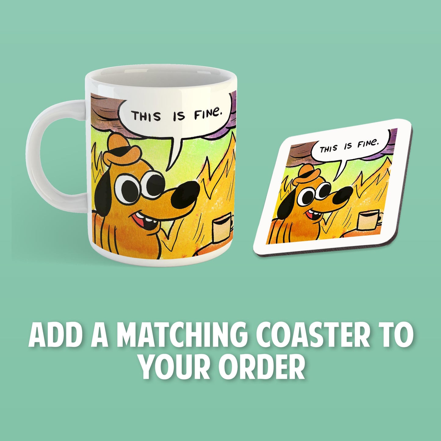This is Fine Mug, Meme Mug, Funny Gift, This is Fine Dog, Mug gift