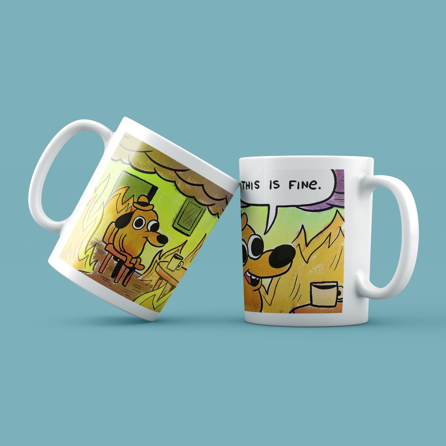 This is Fine Mug, Meme Mug, Funny Gift, This is Fine Dog, Mug gift