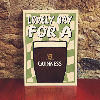 Guinness Lovely Day for a Guinness Poster - Retro Wall Art