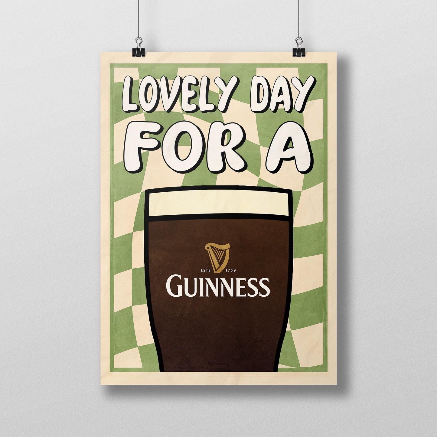 Guinness Lovely Day for a Guinness Poster - Retro Wall Art