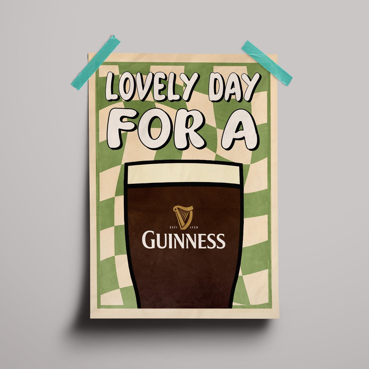 Guinness Lovely Day for a Guinness Poster - Retro Wall Art