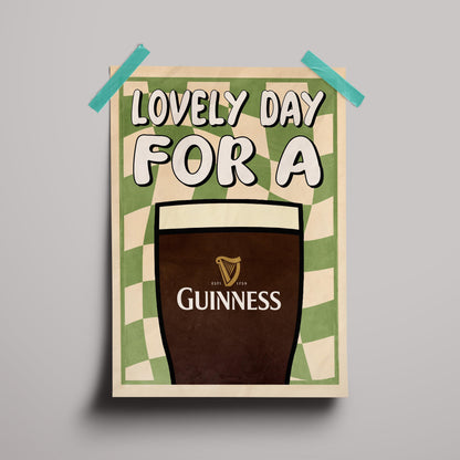 Guinness Lovely Day for a Guinness Poster - Retro Wall Art