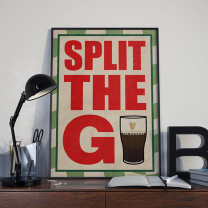 Guinness Typography Poster | "Split the G" Print