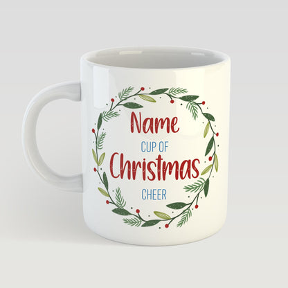 Personalised Christmas Mug, Cup of Christmas Cheer - Custom name