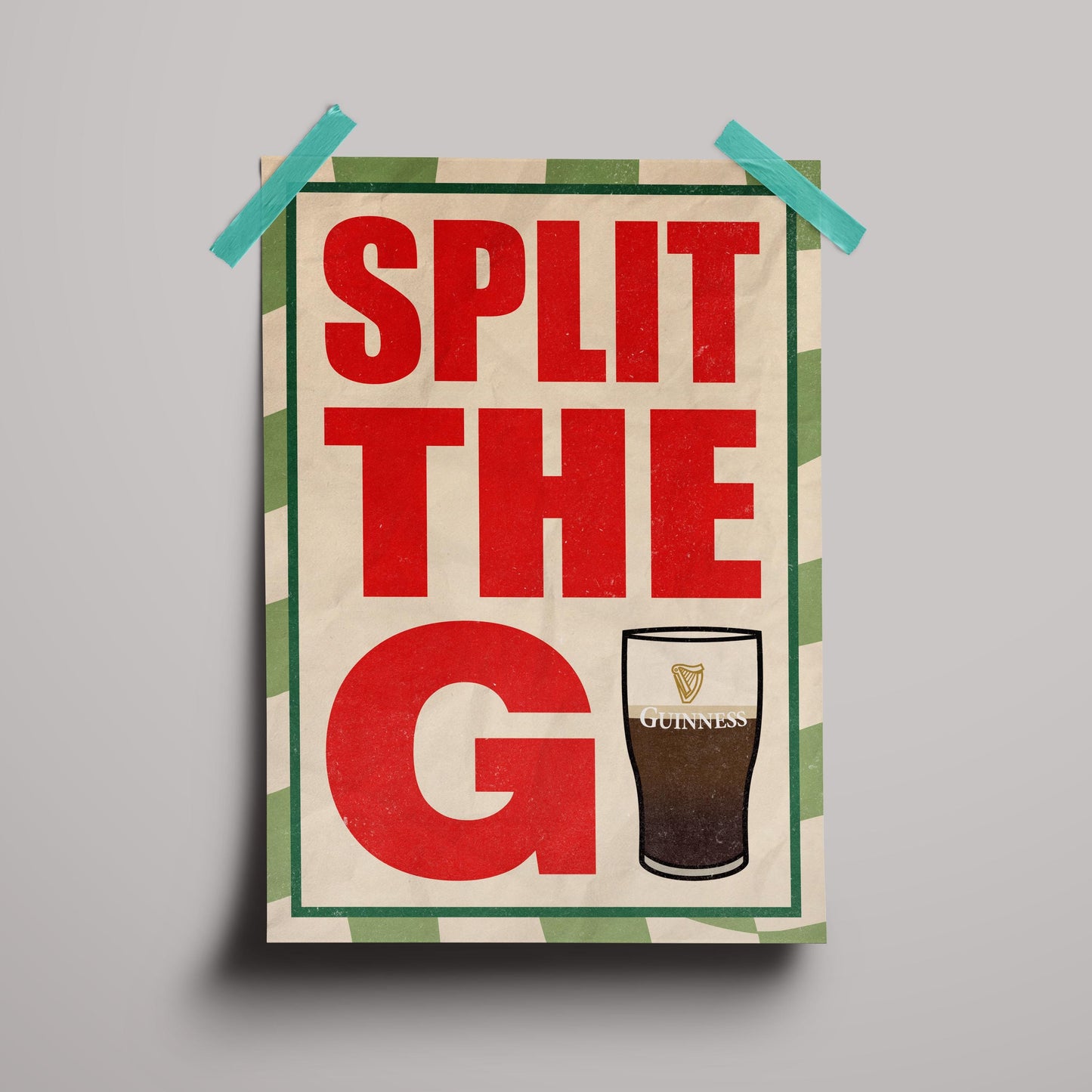 Guinness Typography Poster | "Split the G" Print