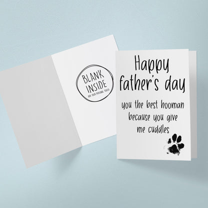Father's Day Card from the Dog You're My Favourite Hooman 5x7 Inch