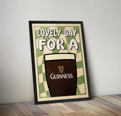 Guinness Lovely Day for a Guinness Poster - Retro Wall Art
