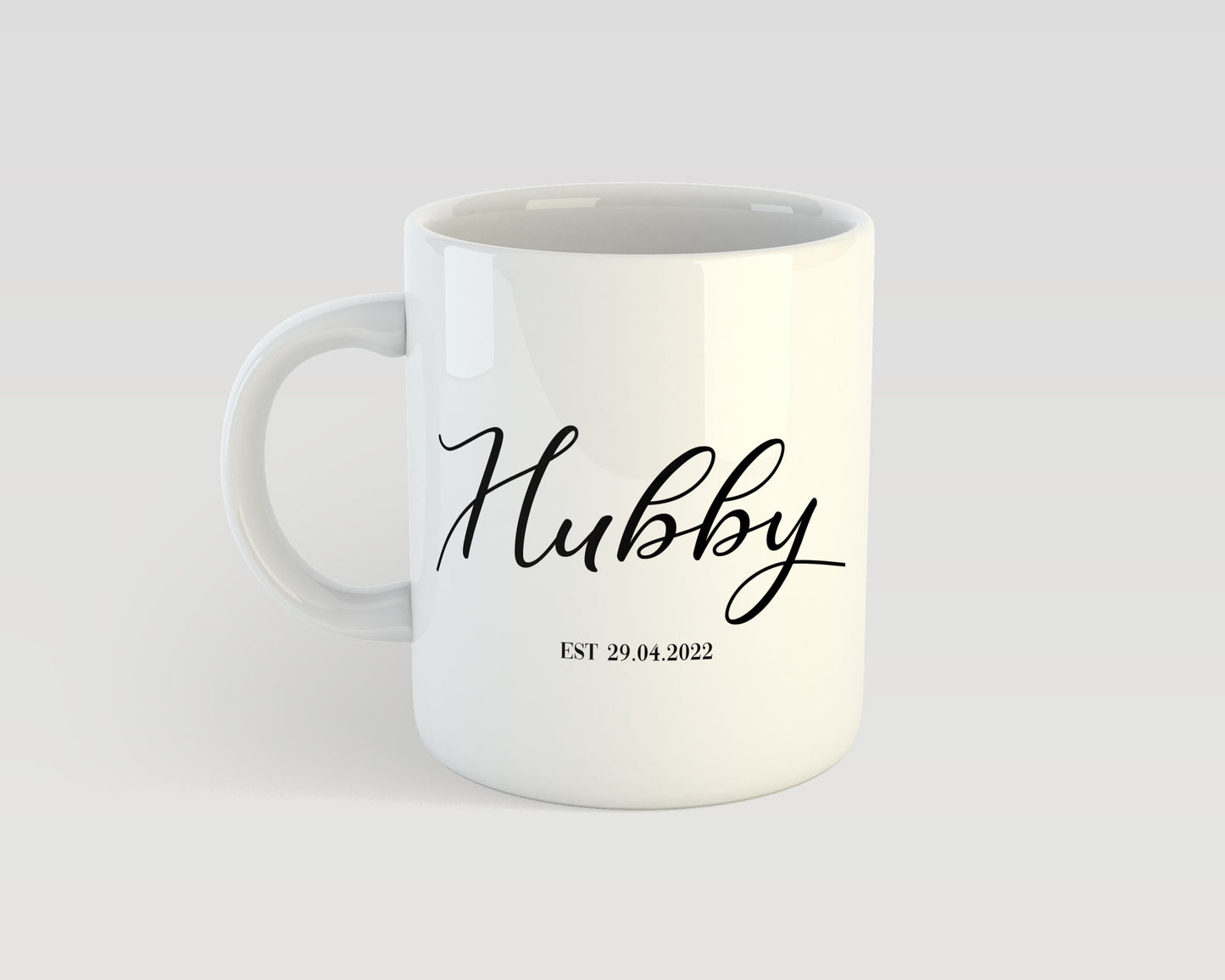 Personalized Hubby and Wifey Mug Set with Custom Date