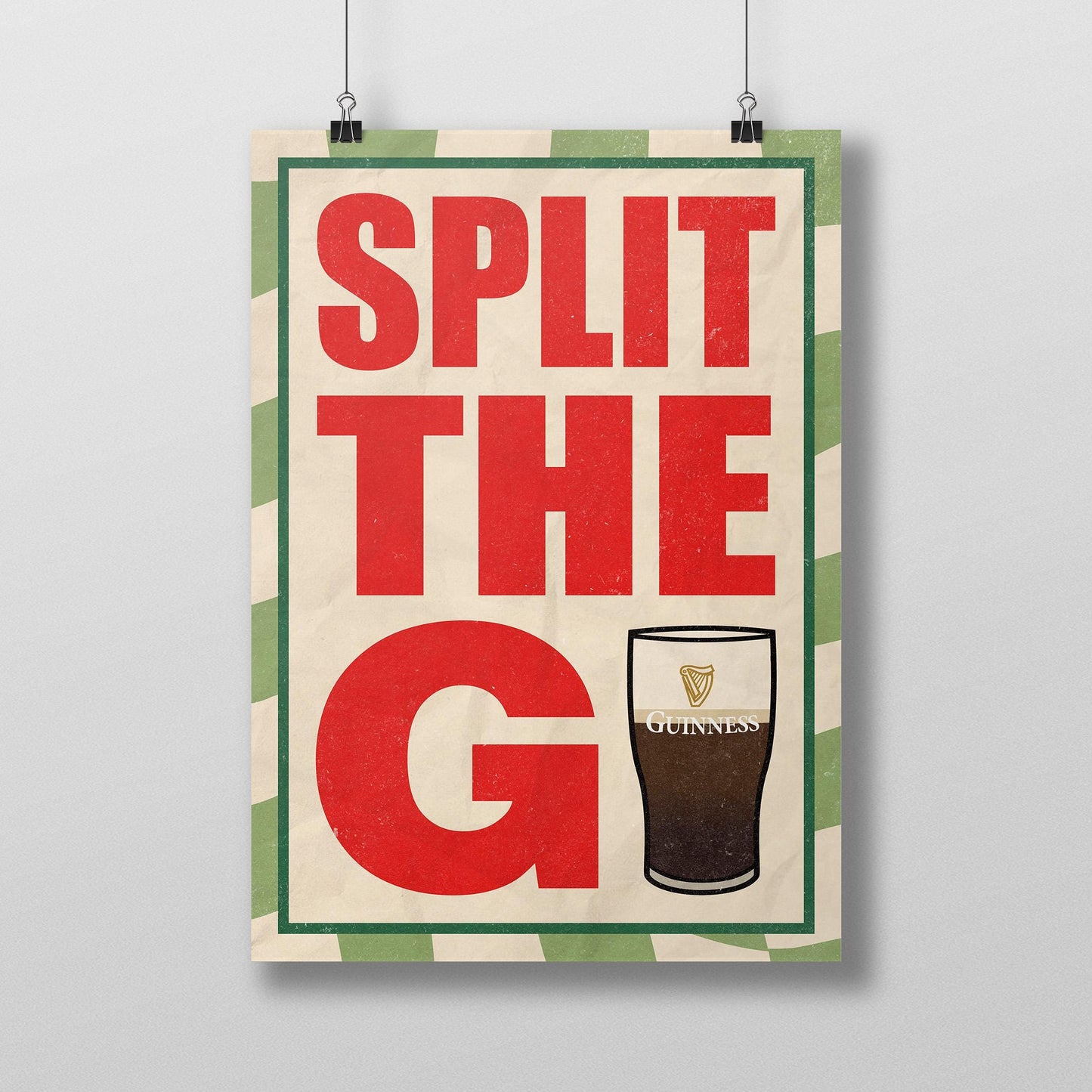 Guinness Typography Poster | "Split the G" Print