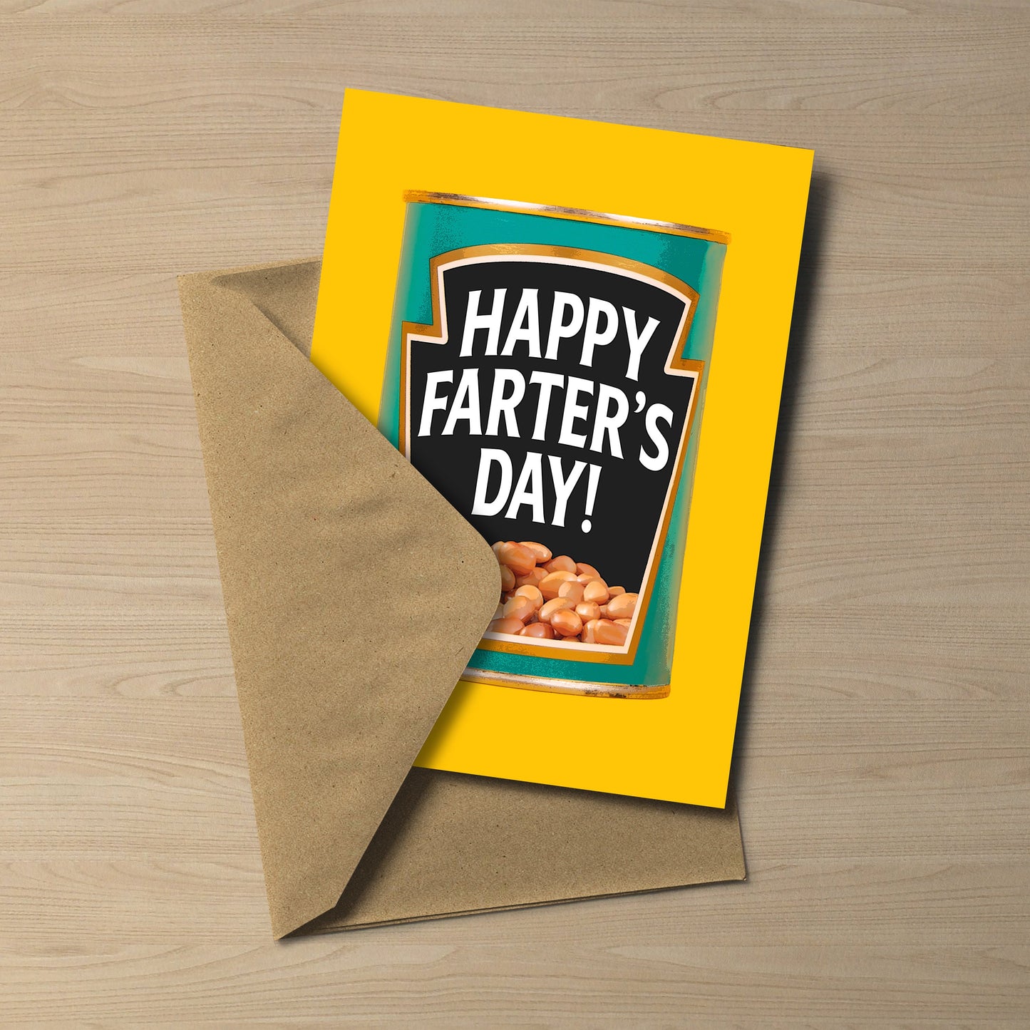 Happy Farters Day Funny Father's Day Card - Baked Beans Design
