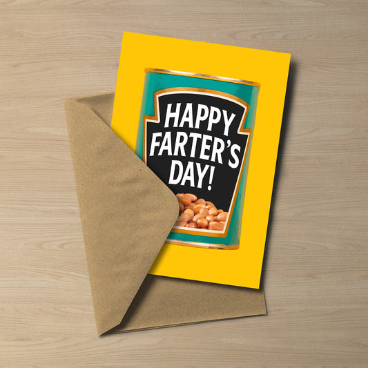 Happy Farters Day Funny Father's Day Card - Baked Beans Design