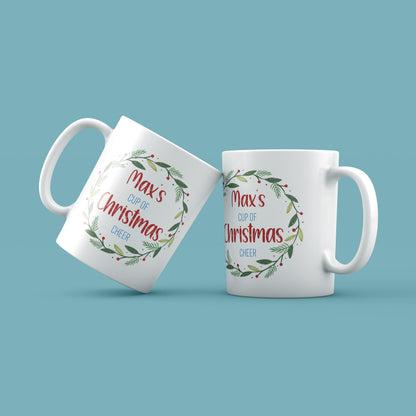 Personalised Christmas Mug, Cup of Christmas Cheer - Custom name