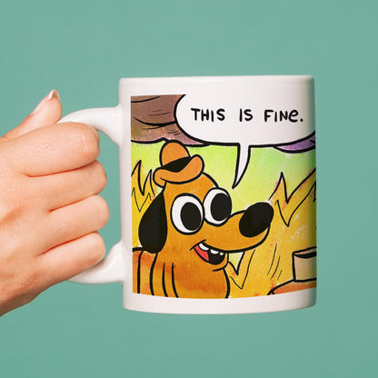 This is Fine Mug, Meme Mug, Funny Gift, This is Fine Dog, Mug gift