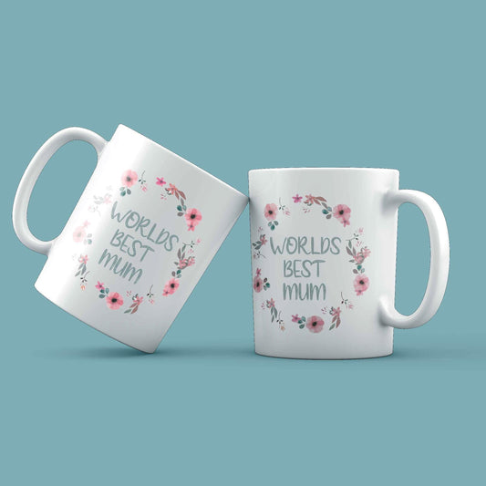 World’s Best Mum Floral Ceramic Mug 11oz