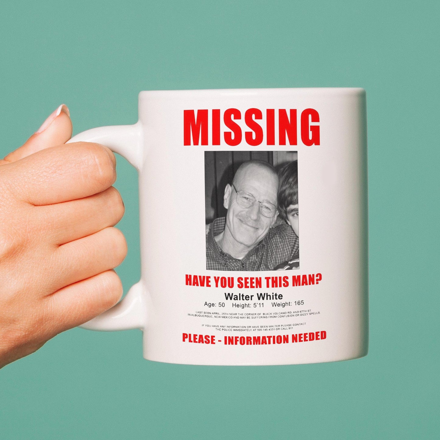 Breaking Bad - Missing flyer Mug, Heisenberg, Walter White mug