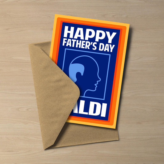 Baldi Father's Day Card – Funny Aldi Inspired Design 5x7