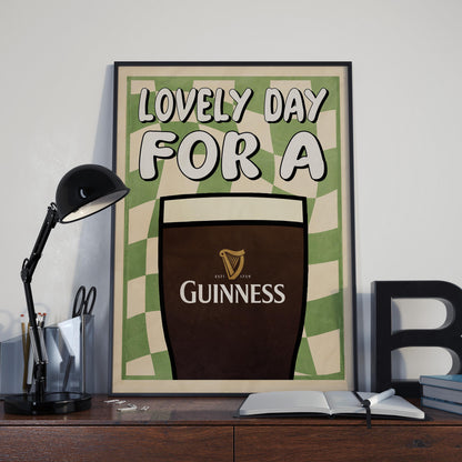 Guinness Lovely Day for a Guinness Poster - Retro Wall Art