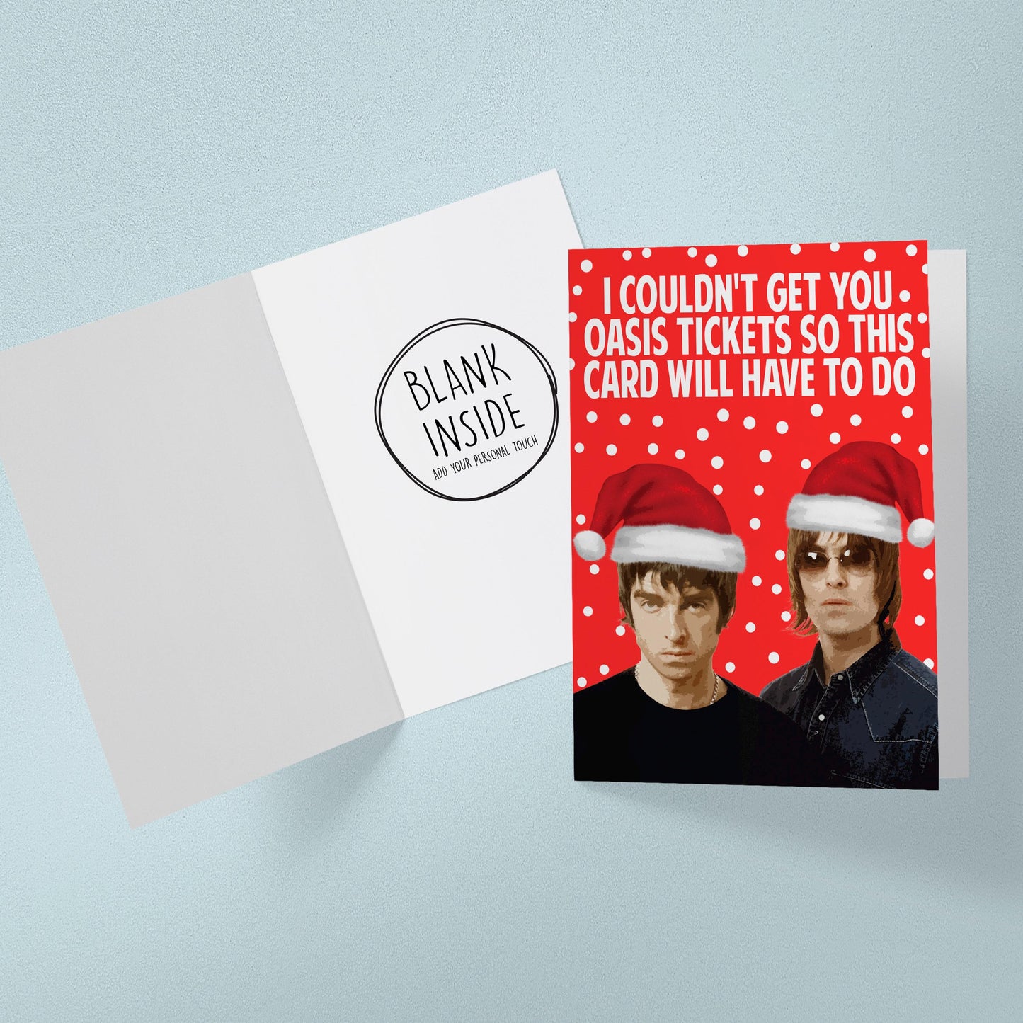 Liam and Noel Gallagher Oasis Christmas Card: I Could Not Get You Tickets