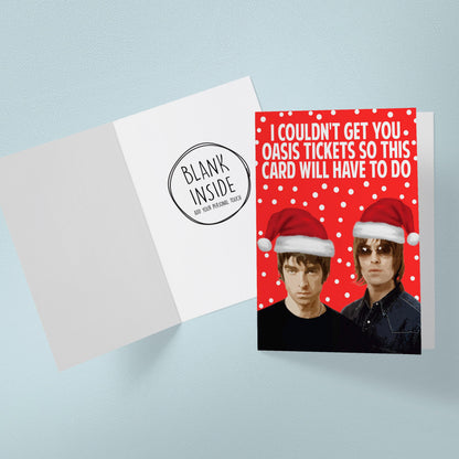 Liam and Noel Gallagher Oasis Christmas Card: I Could Not Get You Tickets