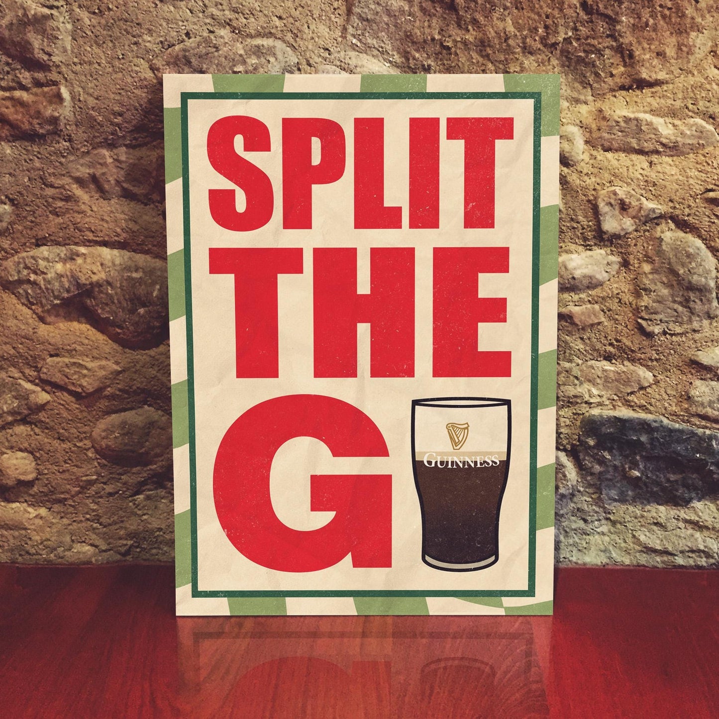 Guinness Typography Poster | "Split the G" Print