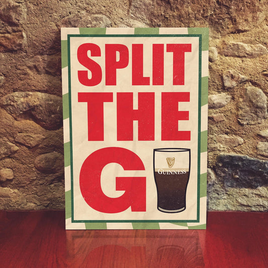 Guinness Typography Poster | "Split the G" Print