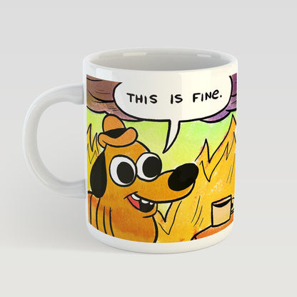 This is Fine Mug, Meme Mug, Funny Gift, This is Fine Dog, Mug gift