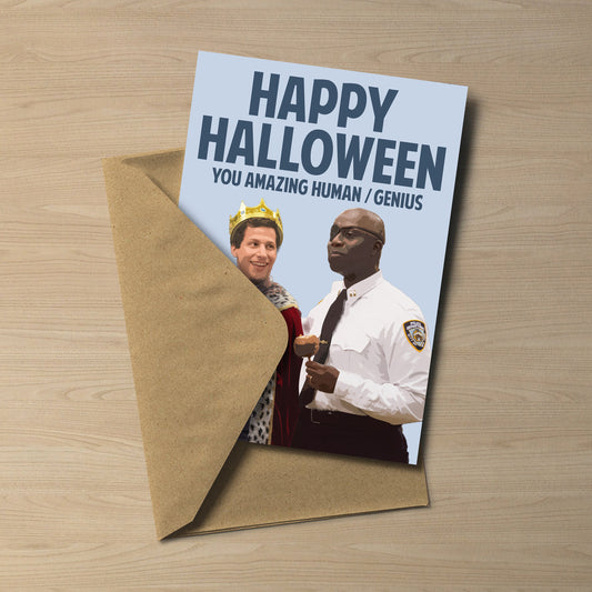 Brooklyn Nine Nine Halloween Heist Card – Amazing Human / Genius – 5x7 Birthday Card