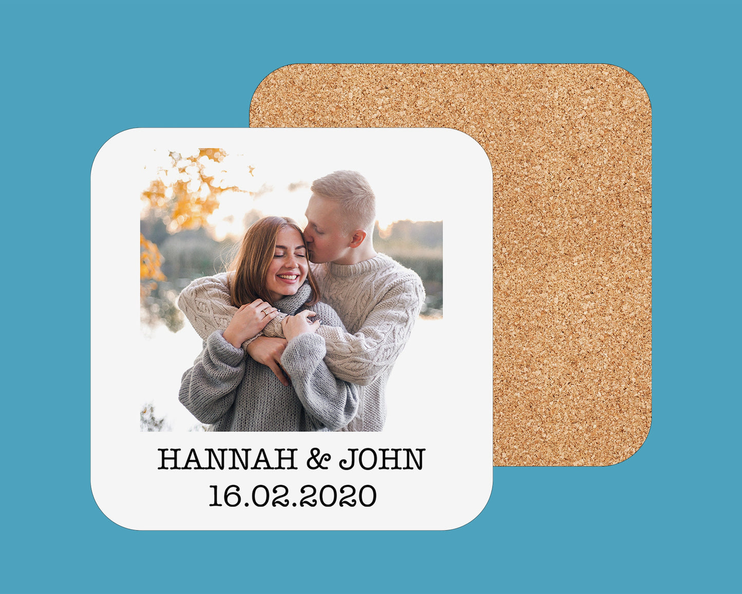 Personalized Photo Coaster | Custom Wooden Gift | 9x9cm Gloss