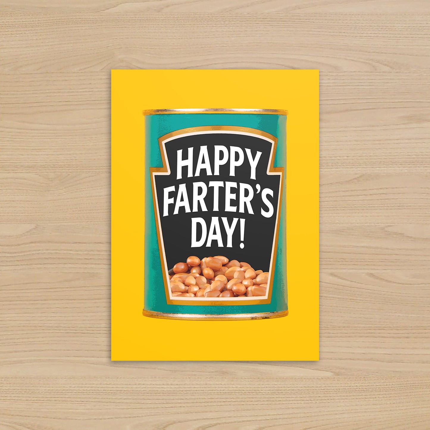 Happy Farters Day Funny Father's Day Card - Baked Beans Design