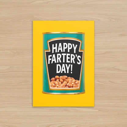 Happy Farters Day Funny Father's Day Card - Baked Beans Design