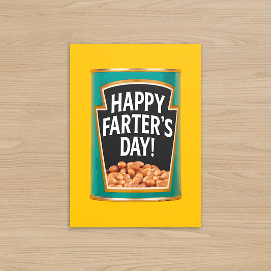 Happy Farters Day Funny Father's Day Card - Baked Beans Design
