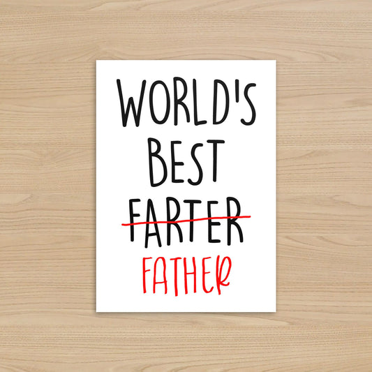Product Title: World's Best Farter Card: Funny Father’s Day and Birthday Card (5x7)