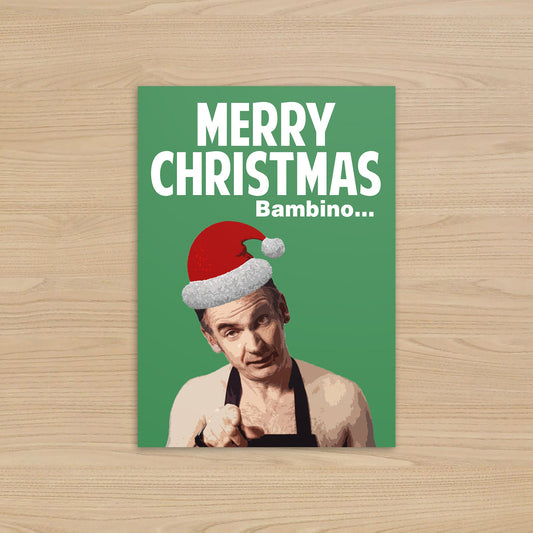 Friday Night Dinner Martin Goodman Christmas Card | Merry Christmas Bambino