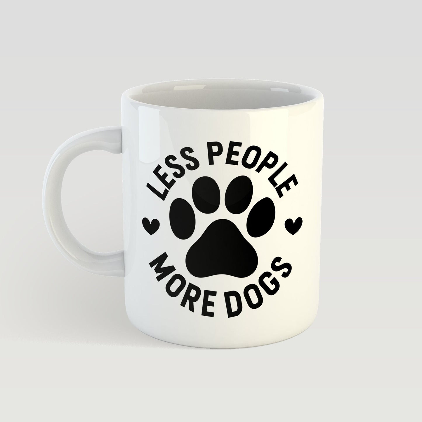 Less People More Dogs Ceramic Coffee Mug, 11oz