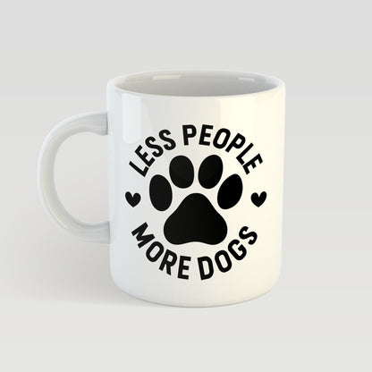 Less People More Dogs Ceramic Coffee Mug, 11oz