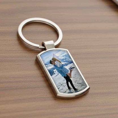 Personalised Photo Keyring – Custom Image on Metal Keyring with Gift Box